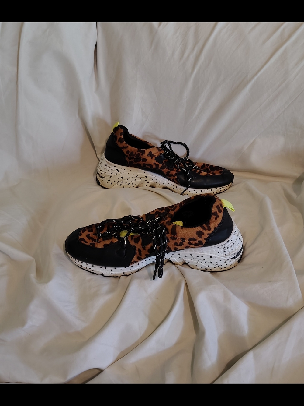 Ladies Size 8.5 90s Chunky Style Leopard Print Sneakers